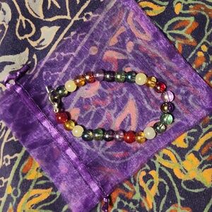 Glass beaded bracelet